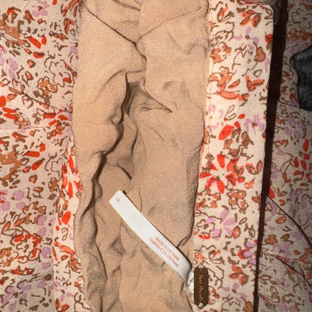 Free People Floral Skirt in Cream and Orange